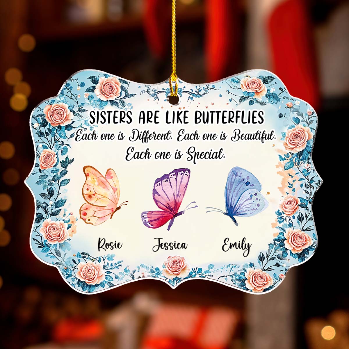 Sister Makes Life Shine - Personalized Custom Acrylic Ornament