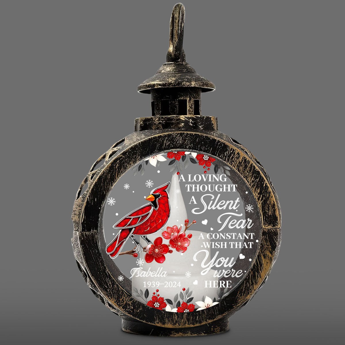 Always With You Cardinal - Personalized Custom Christmas Lantern