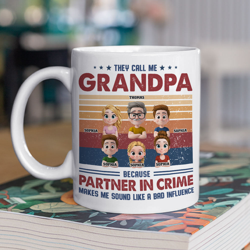Partner In Crime With My Grandkids - Personalized Custom Coffee Mug