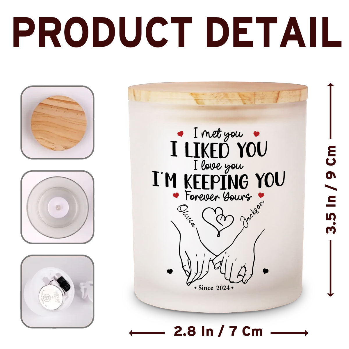 You Are My Happy Place - Personalized Custom Glass Jar With LED Candle