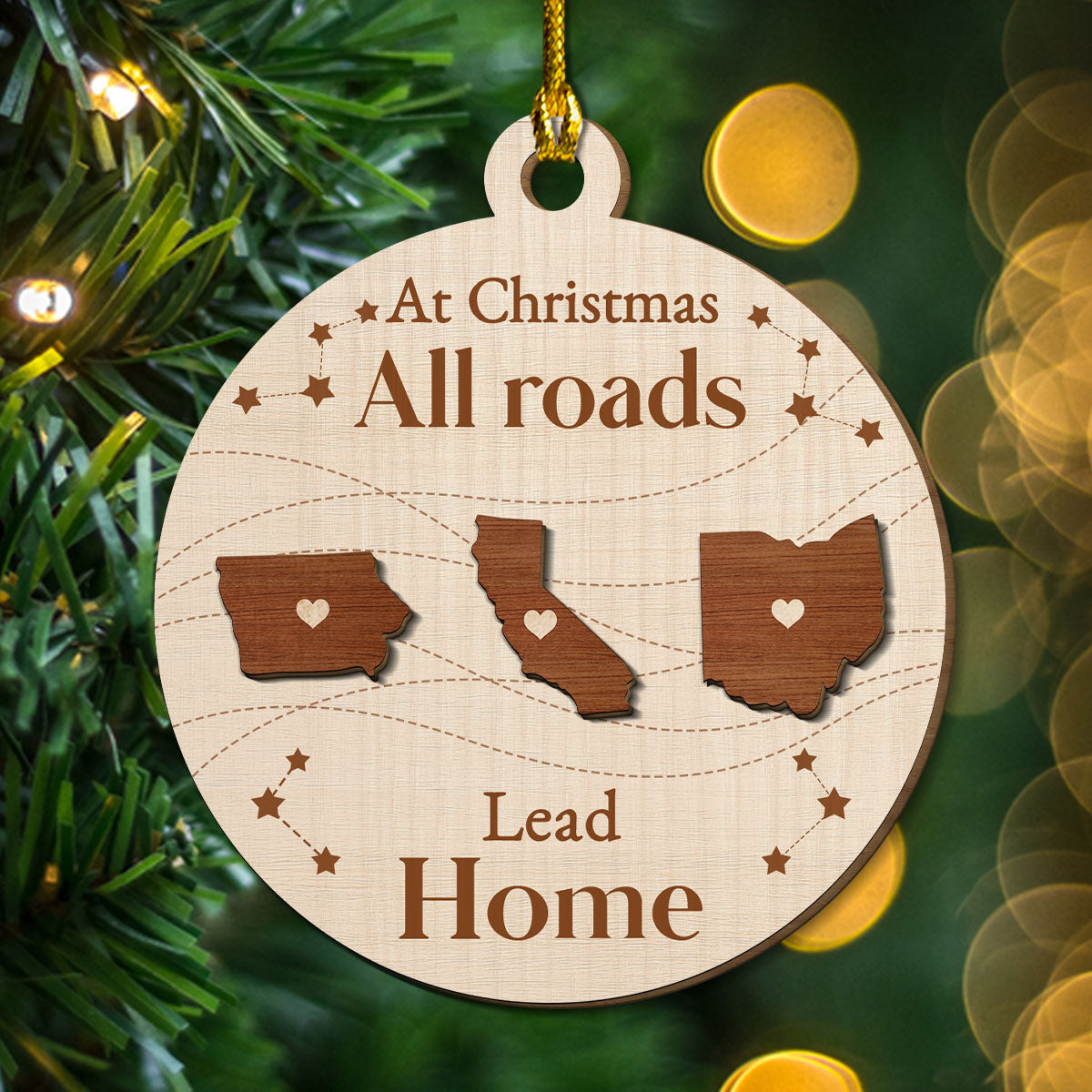 Our Home - Personalized Custom Freeshape 2-Layered Wood Ornament