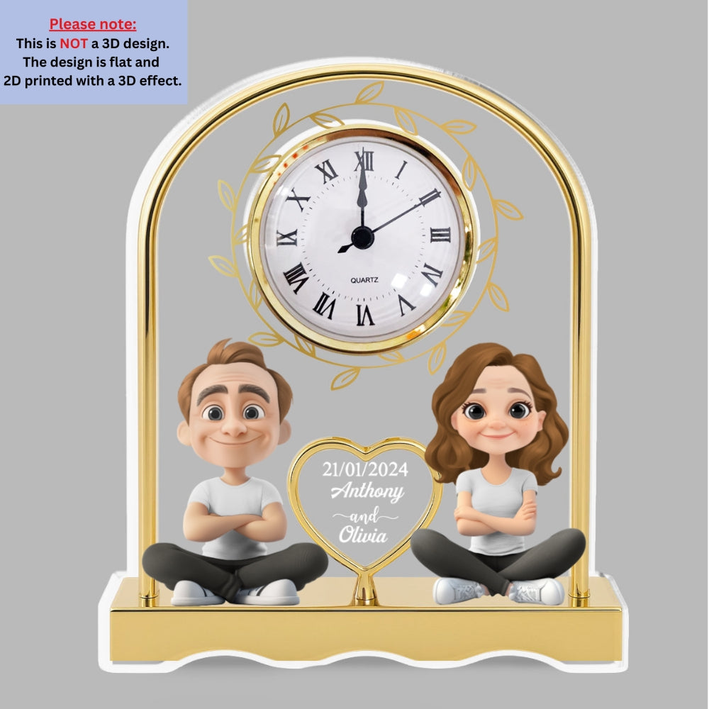 Together Forever - Personalized Custom Acrylic Desk Clock Plaque