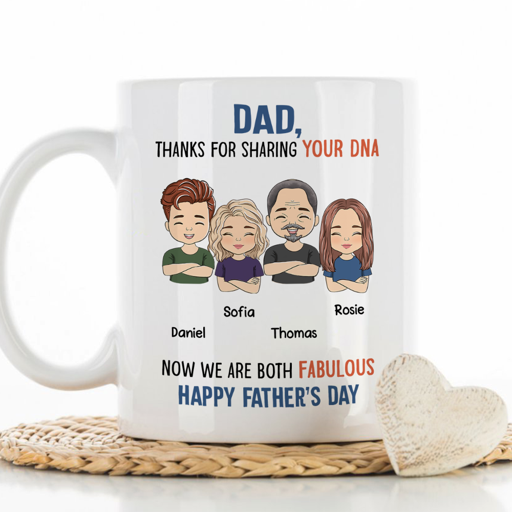 Dad, Thanks For Sharing Your DNA - Personalized Custom Coffee Mug