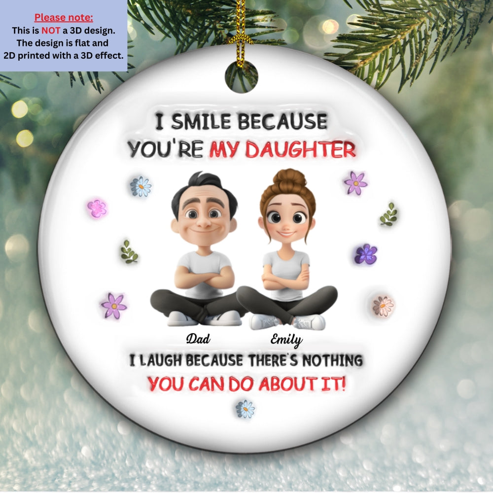 My Daughter - Personalized Custom 3D Inflated Effect Ceramic Ornament