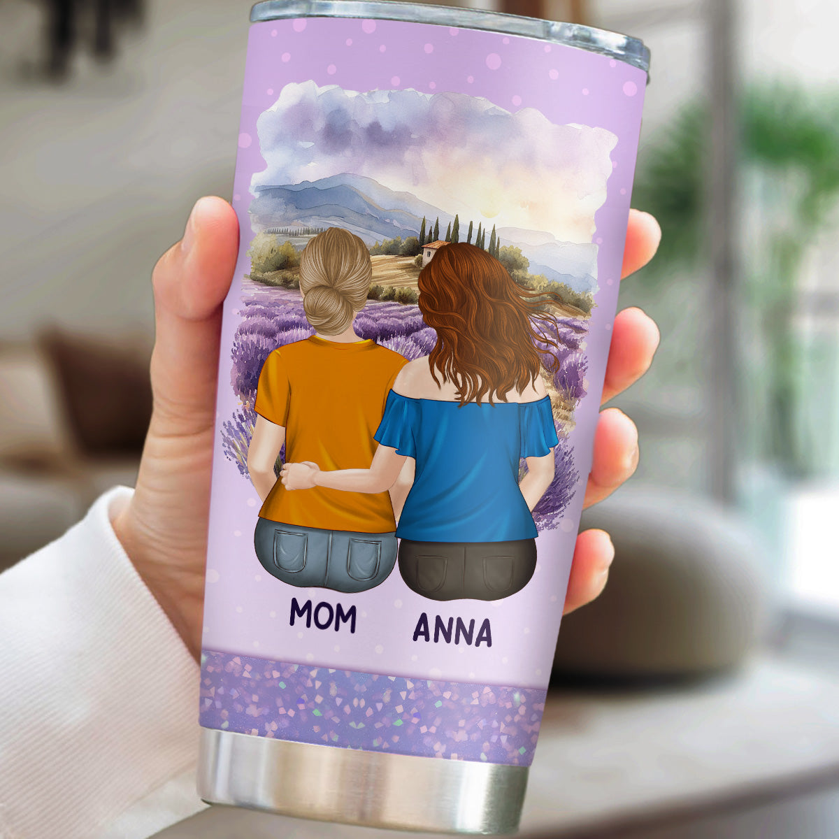 Mother And Daughter Forever Linked Together - Personalized Custom 3D Inflated Effect Tumbler