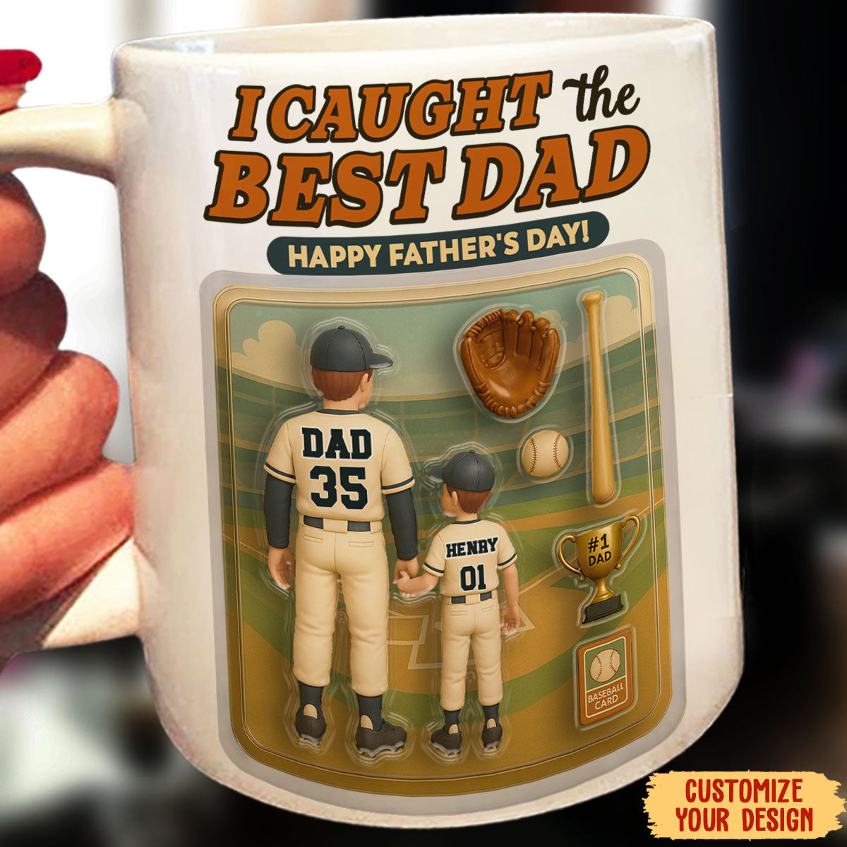 We Caught The Best Dad Baseball - Personalized Custom Coffee Mug