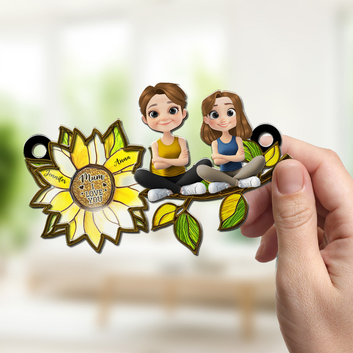 Sunflower Mom - Personalized Custom Suncatcher