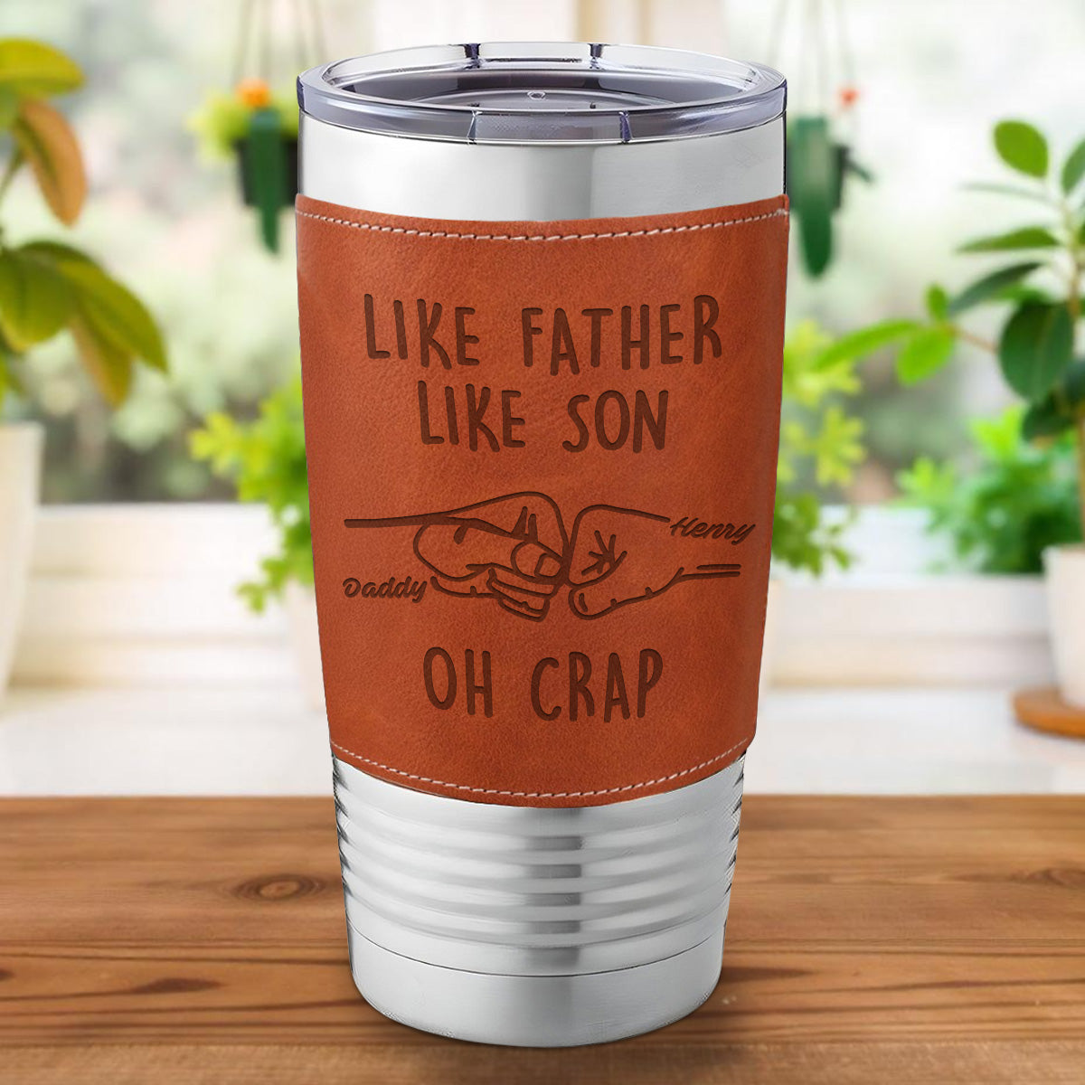 Like Father Like Son - Personalized Custom Engraved Leather Tumbler