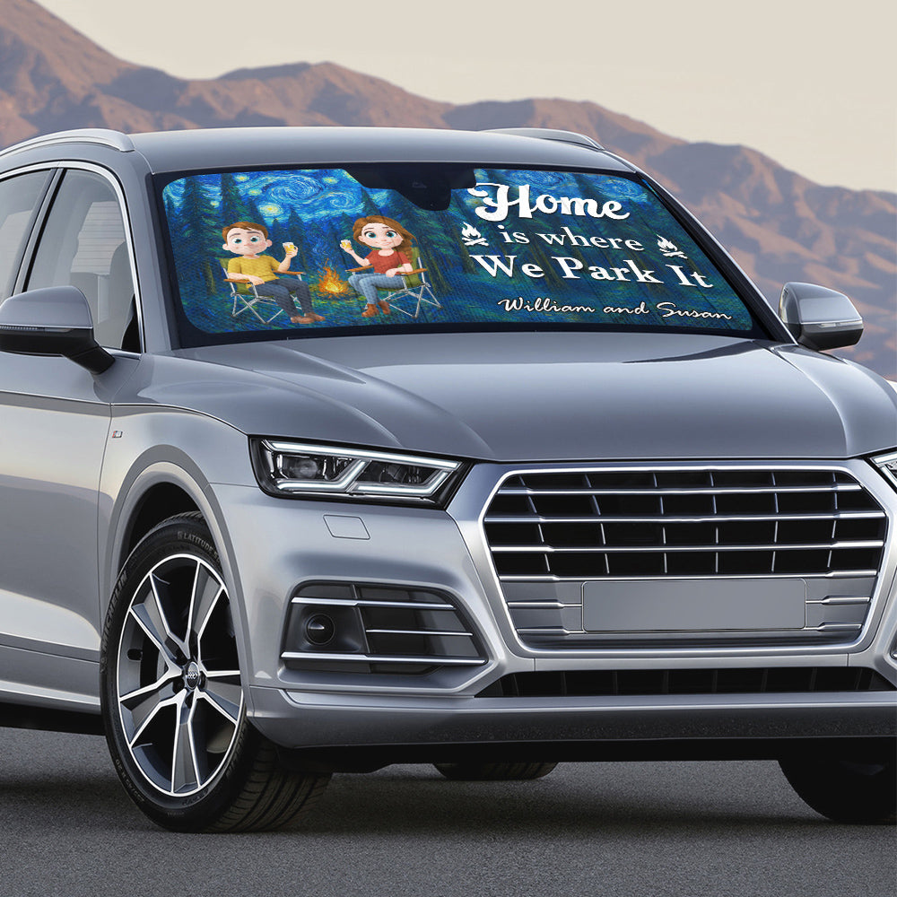 Home Is Where We Park It - Personalized Custom Car Sunshade