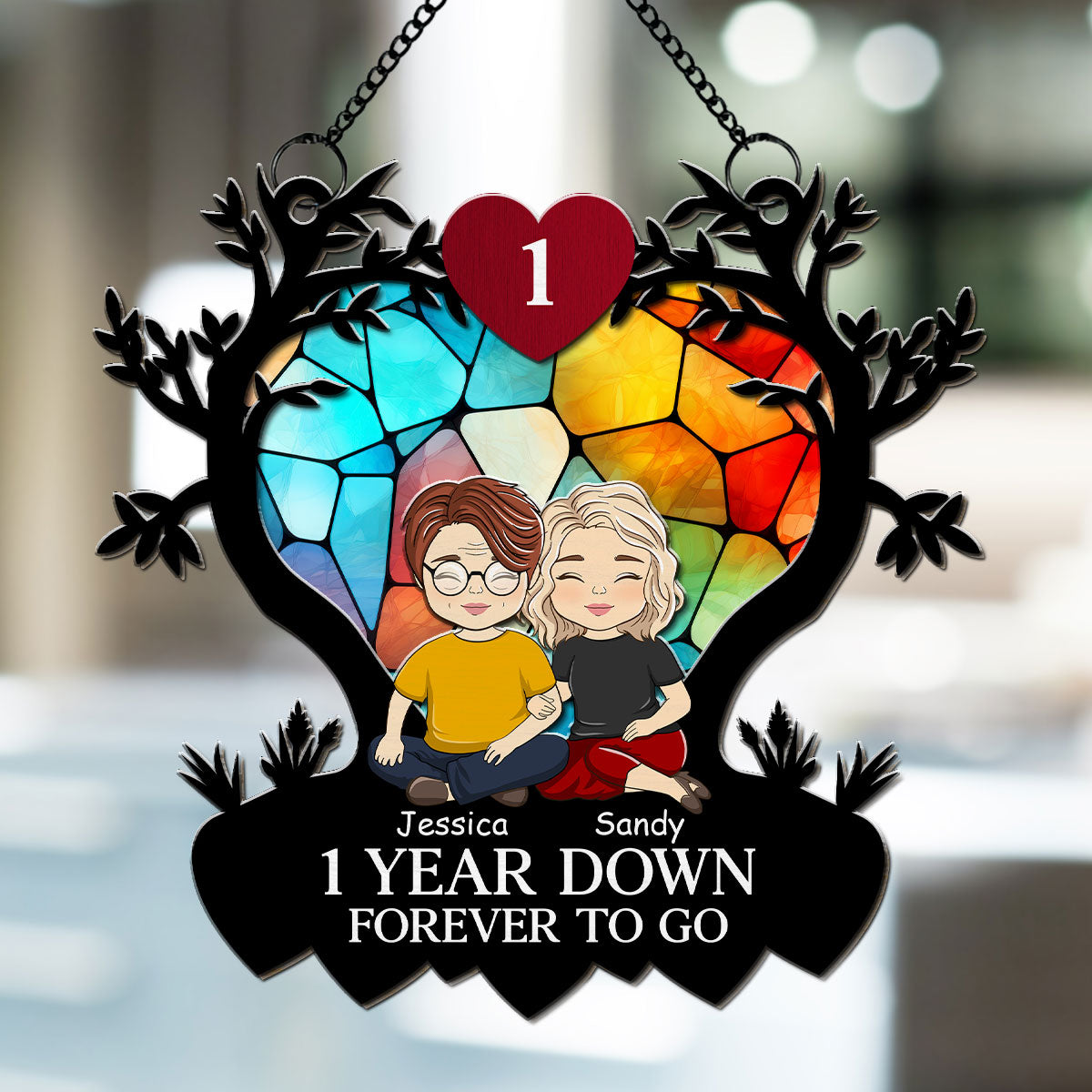 Love Forever - Personalized Custom Suncatcher