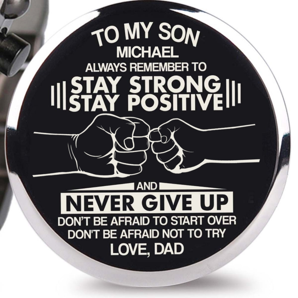 Stay Strong Stay Positive - Personalized Engraved Wooden Watches GQ026