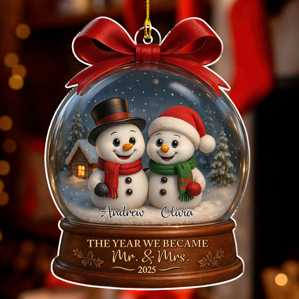 Snowy Day You And Me - Personalized Custom 3D Effect Acrylic Ornament