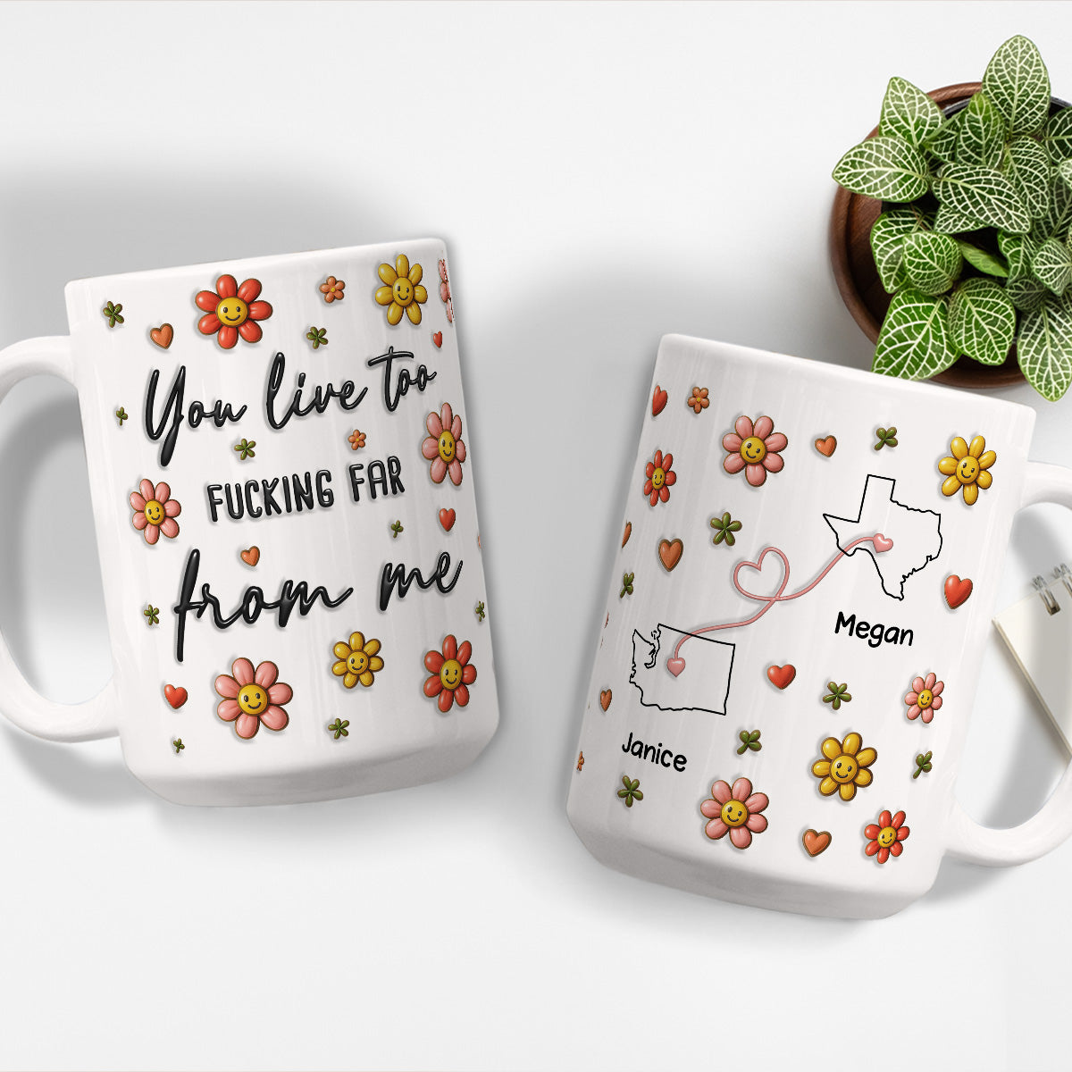 Hate How Far You Are - Personalized Custom 3D Inflated Effect Mug
