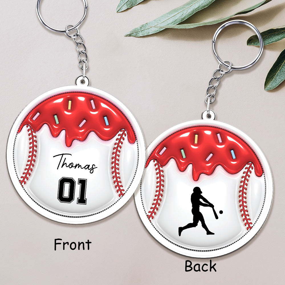 Baseball Unites The Team  - Personalized Custom 3D Inflated Effect Acrylic Keychain