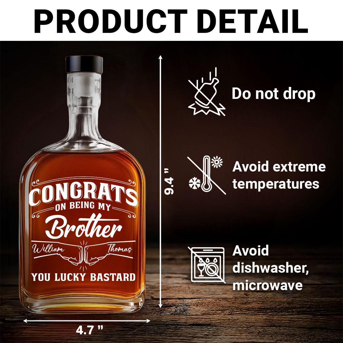 You Are So Lucky - Personalized Custom Spirits Decanter