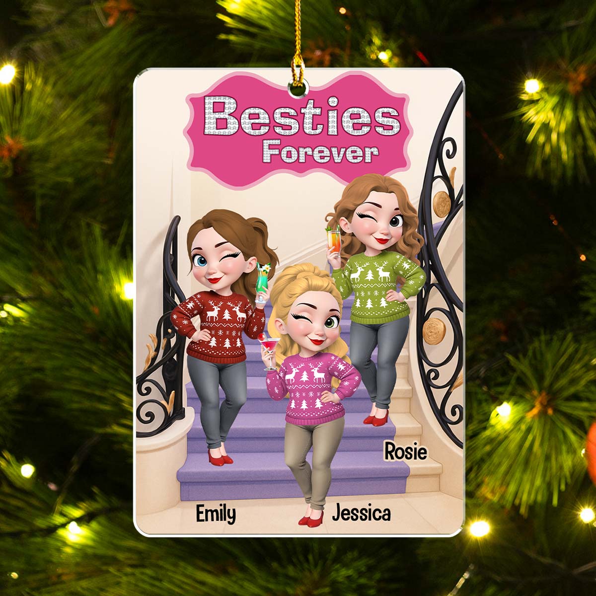 We Sleigh As A Team - Personalized Custom Acrylic Ornament