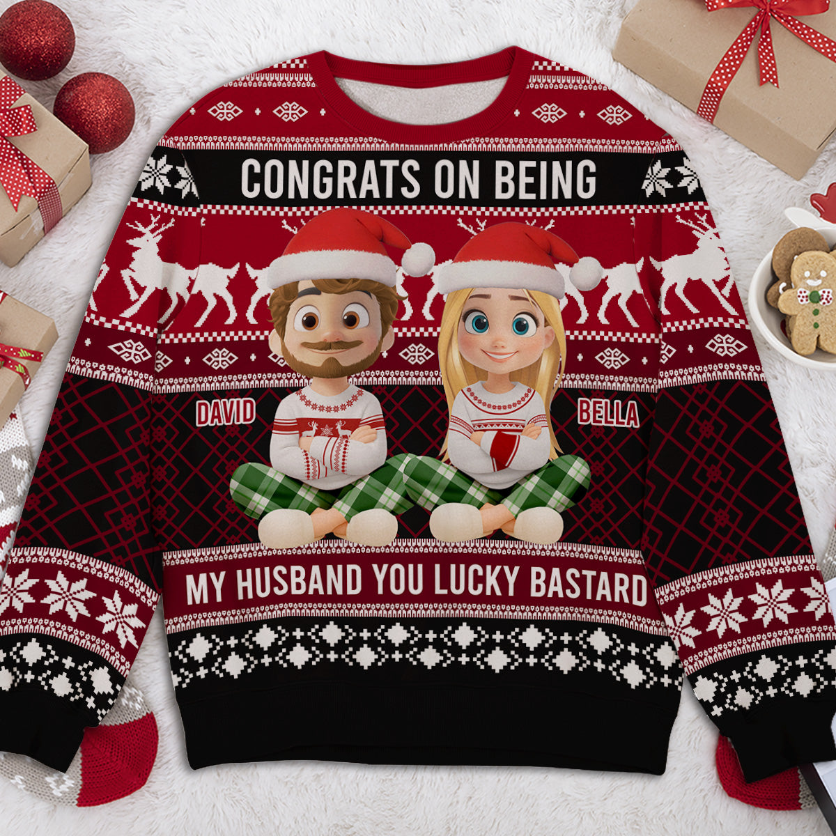 Congrats My Husband - Personalized Custom All-Over-Print Sweatshirt