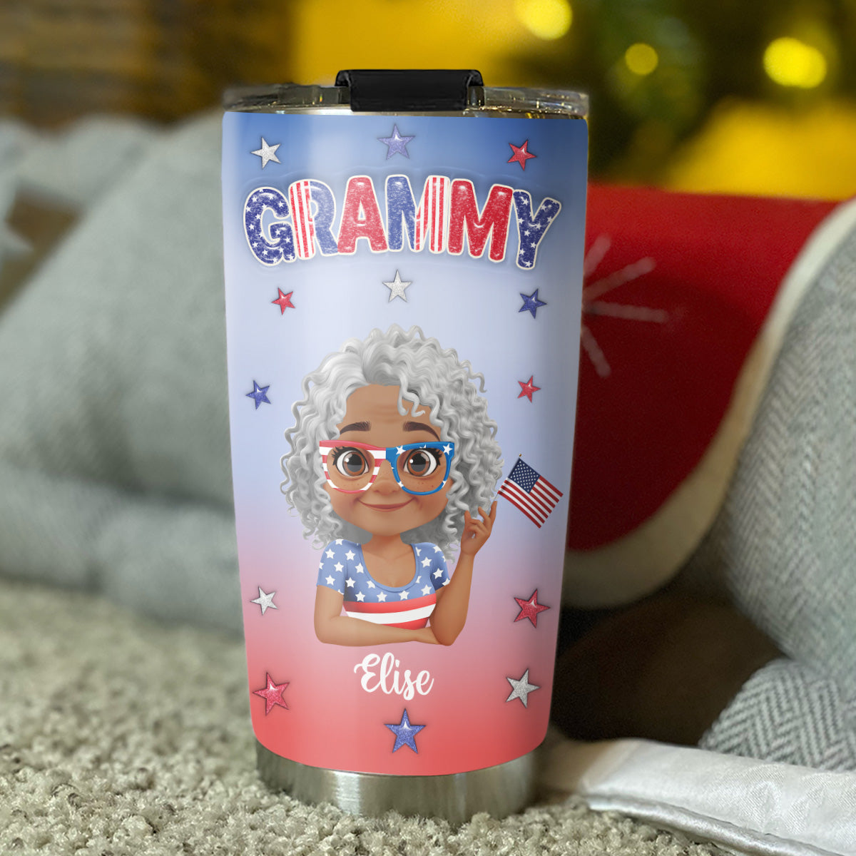 Proud Grandma - Personalized Custom 3D Inflated Effect Tumbler