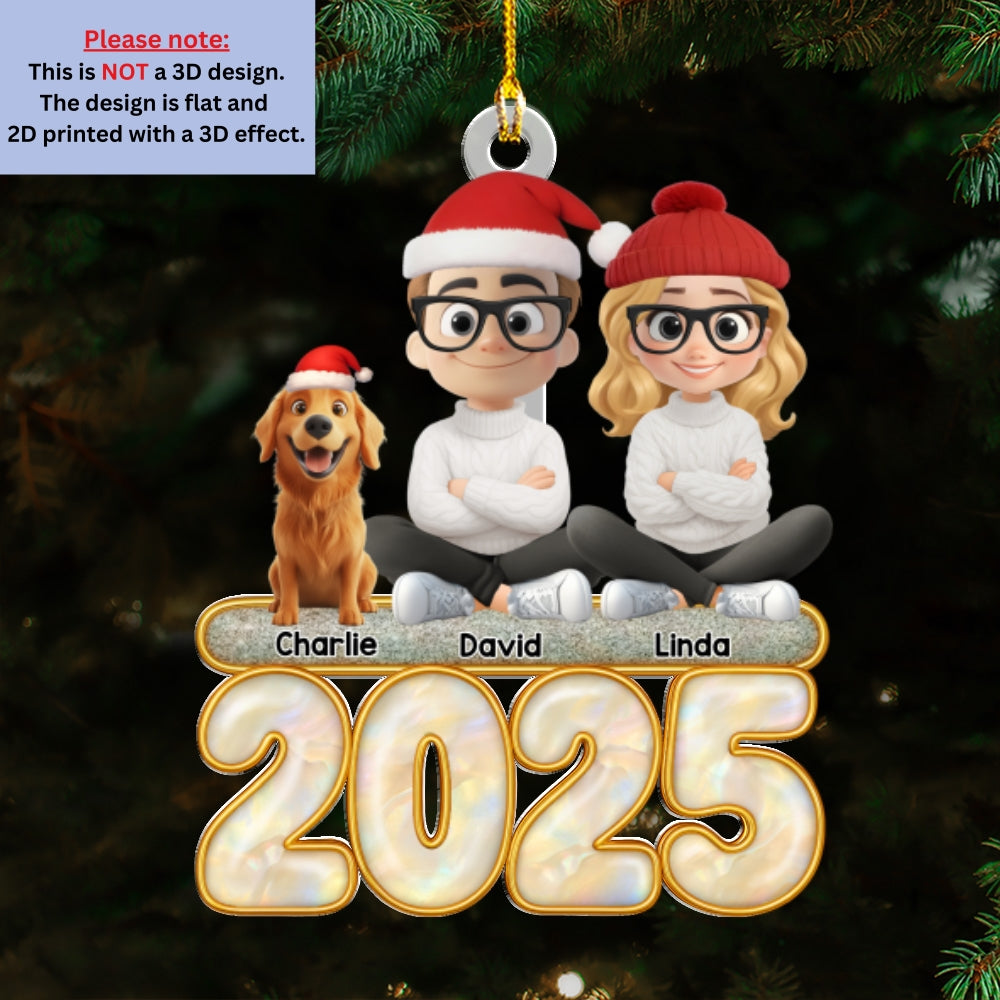 This Is Us And The Dog - Personalized Custom Acrylic Ornament