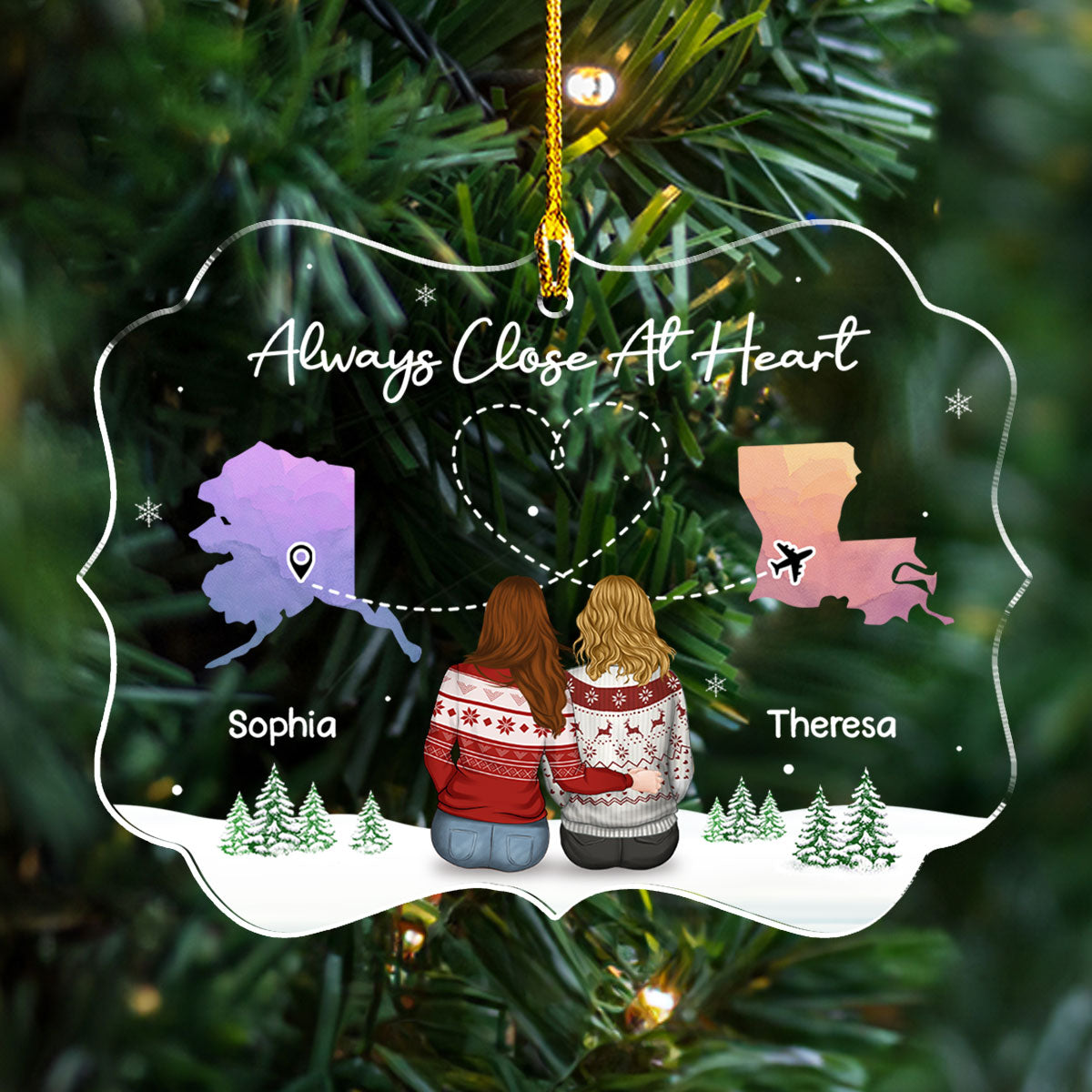 Close At Heart - Personalized Custom Acrylic Ornament