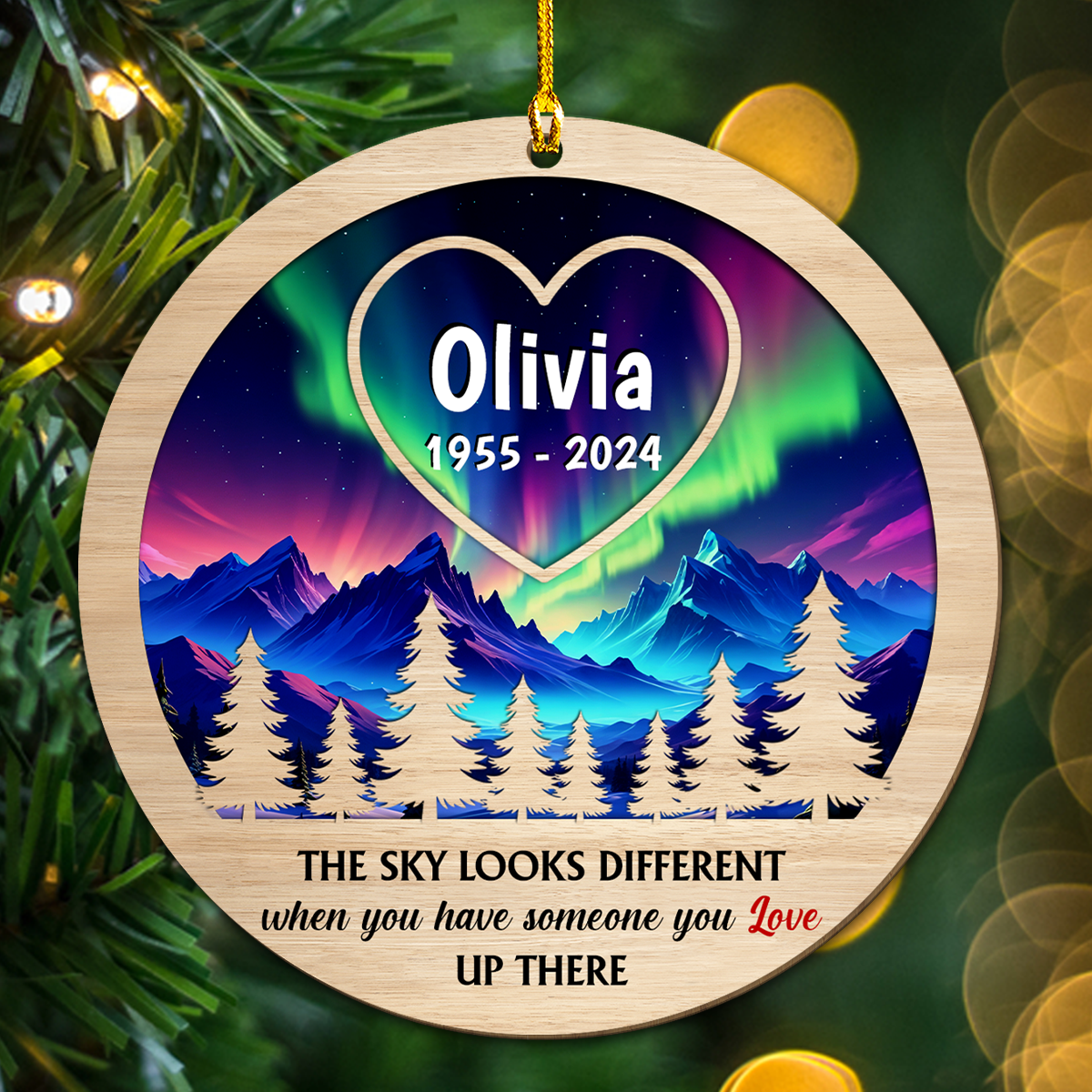 Christmas In Heaven - Personalized Custom Wood Ornament