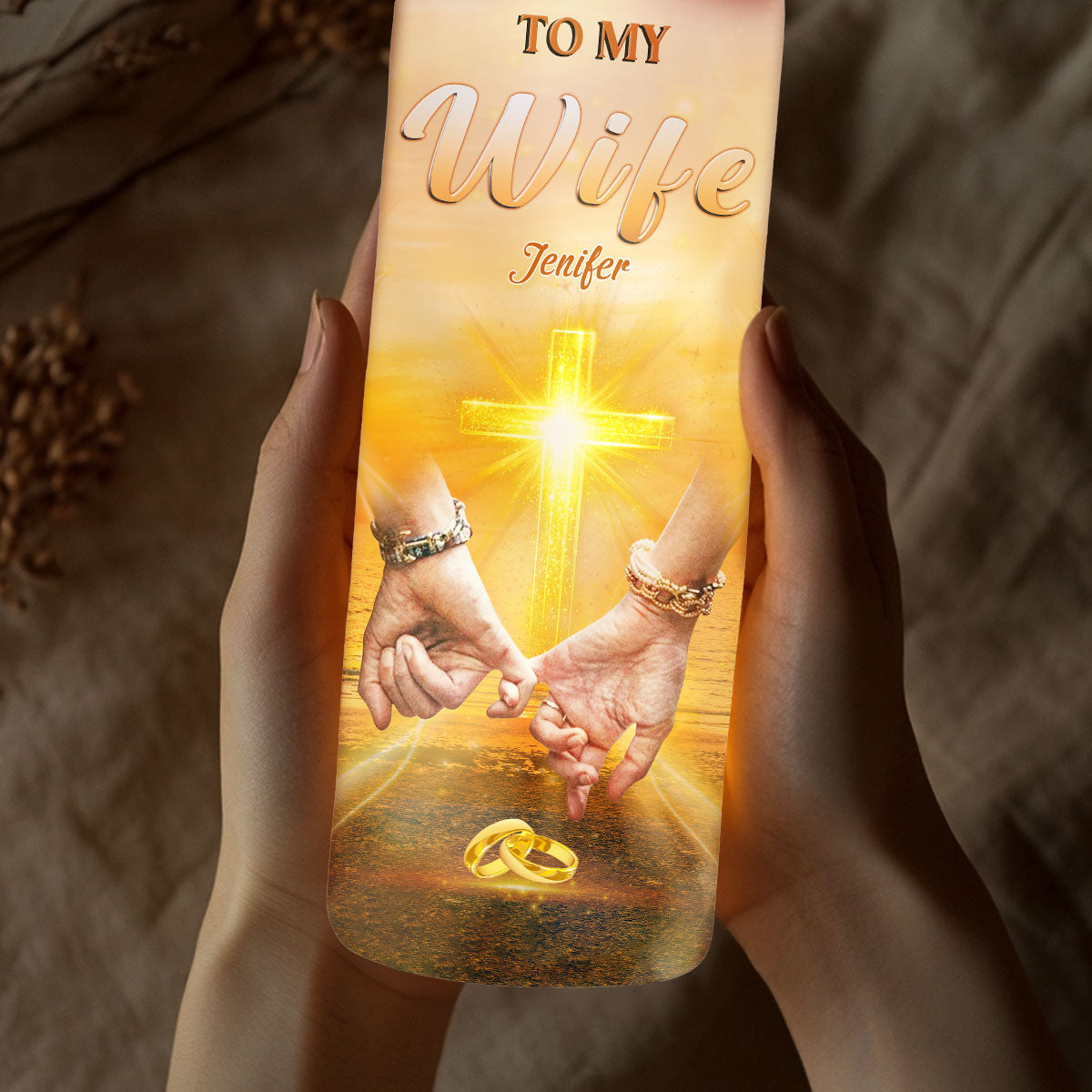 God Blessed The Broken Road - Personalized Custom Bottle Lamp