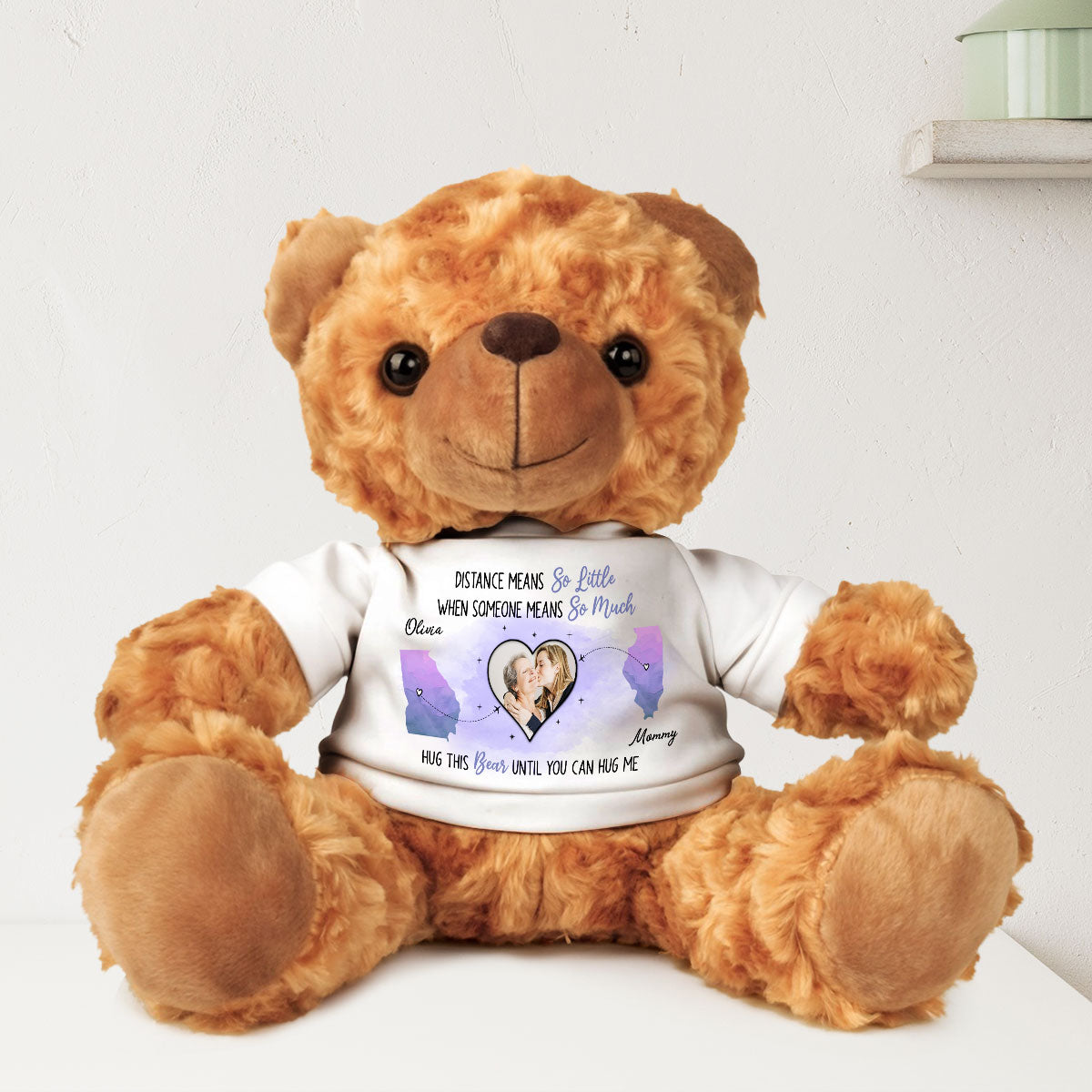 Distance Means So Little - Personalized Custom Cuddle Bear