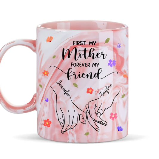 Forever My Friend - Personalized Custom Pink Marble Mug