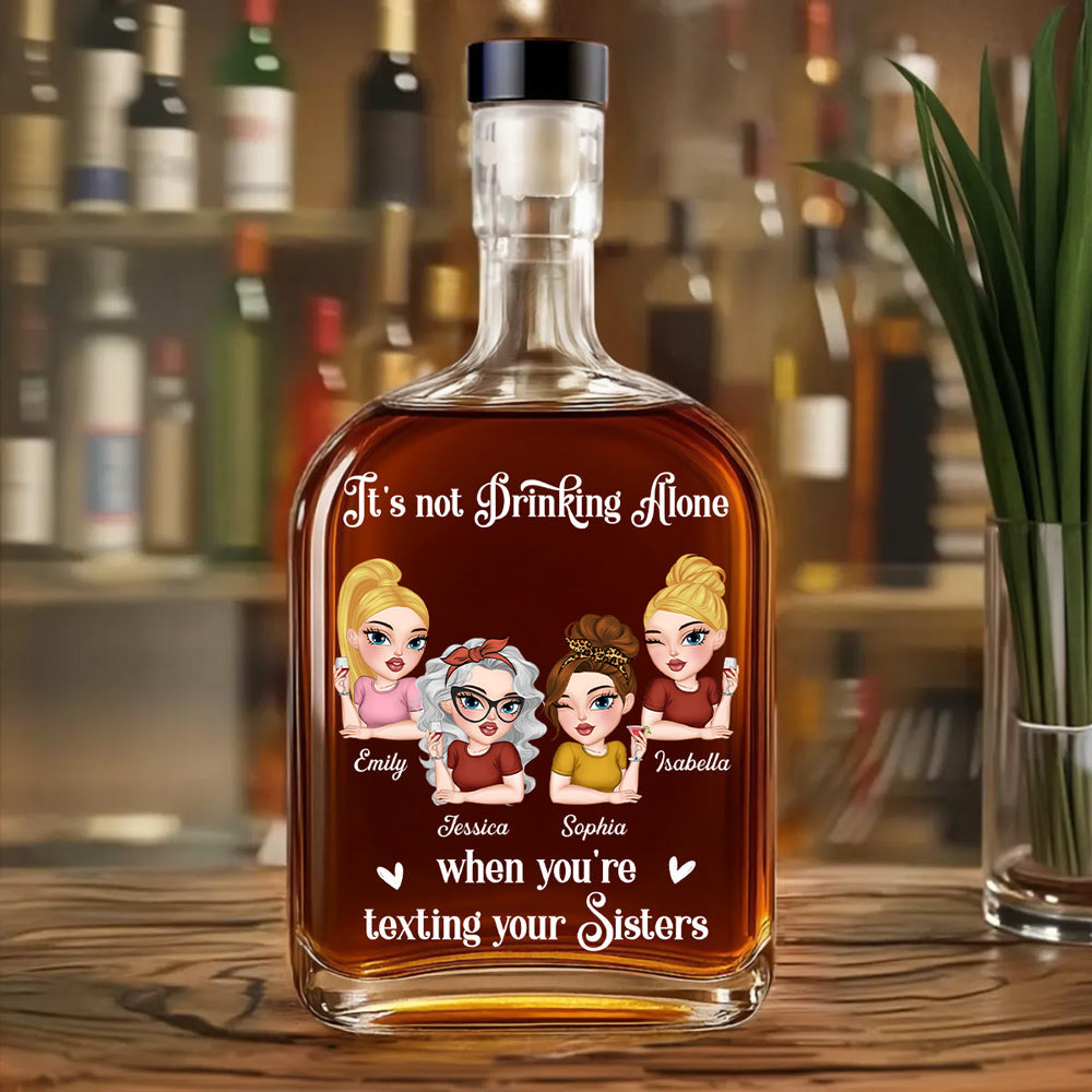 Not Drinking Alone - Personalized Custom Spirits Decanter