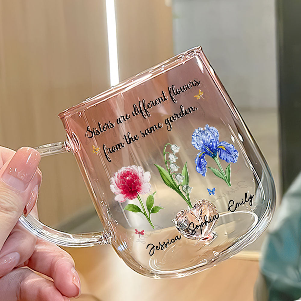 We Are Flowers - Personalized Custom Pink Gradient Glass Mug