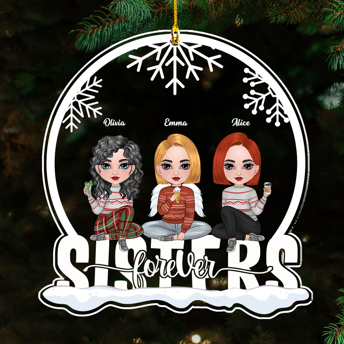 Siblings Forever - Personalized Custom Acrylic Ornament