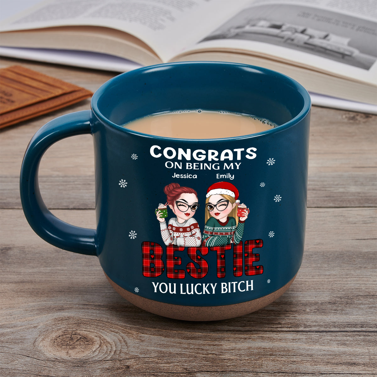 Congrats On Being My Bestie Christmas - Personalized Custom Pottery Mug