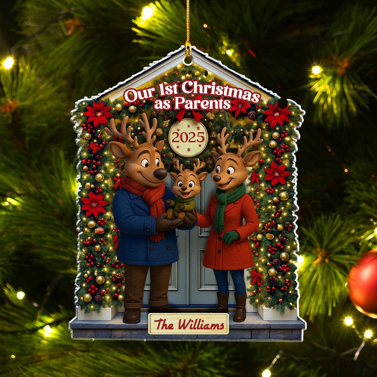 1st Christmas As Parent - Personalized Custom Acrylic Ornament