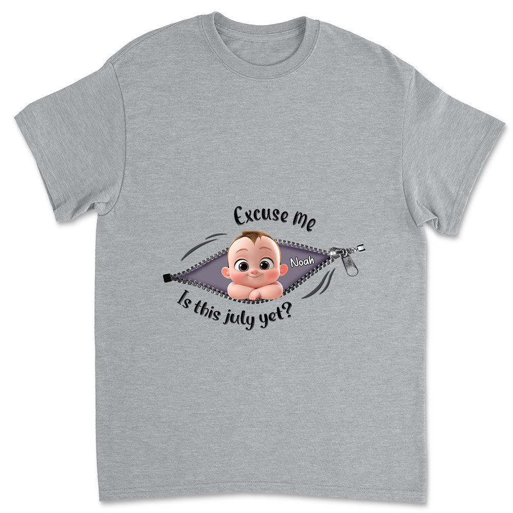 Expecting Parents Excuse Me Is It Yet - Personalized Custom Shirt
