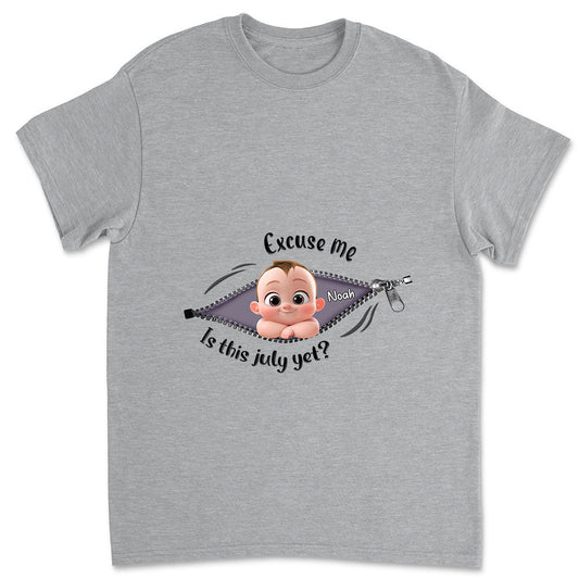 Expecting Parents Excuse Me Is It Yet - Personalized Custom Shirt