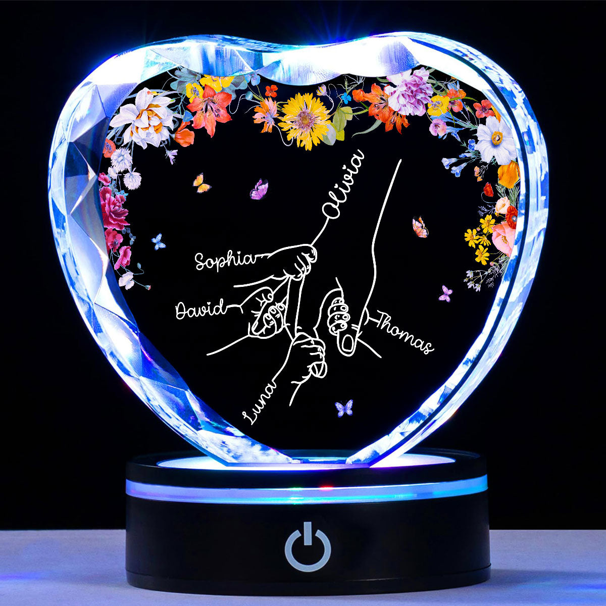 Hold Our Hand - Personalized Custom Crystal Led Light