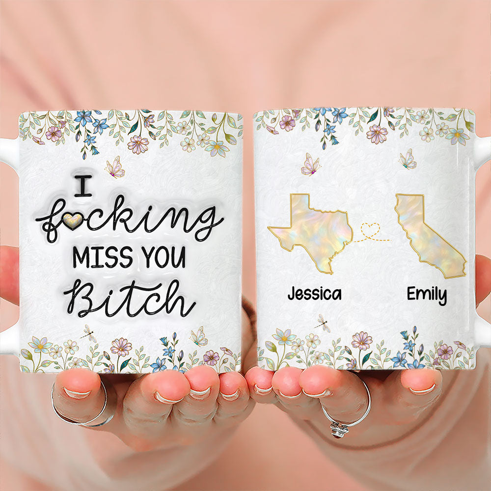 No Distance Can Break Us - Personalized Custom 3D Inflated Effect Mug