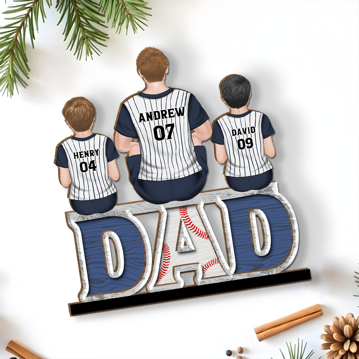 Champions From Daddy Love - Personalized Custom 2-Layer Wood Plaque With Flat Base