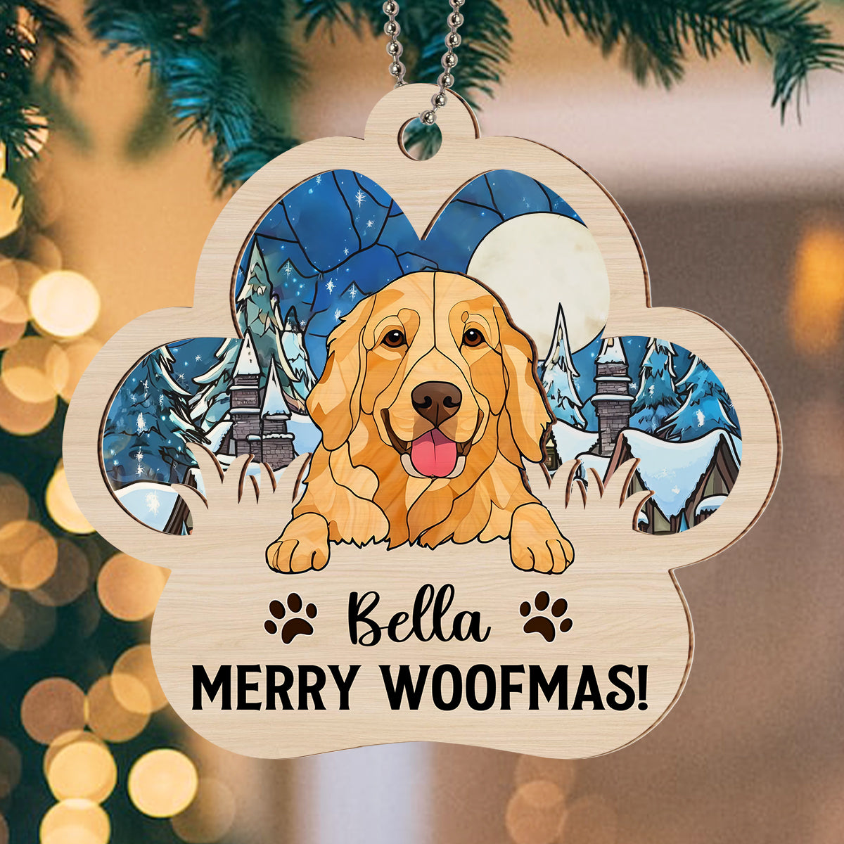 Holiday Cheer - Personalized Custom Suncatcher Ornament