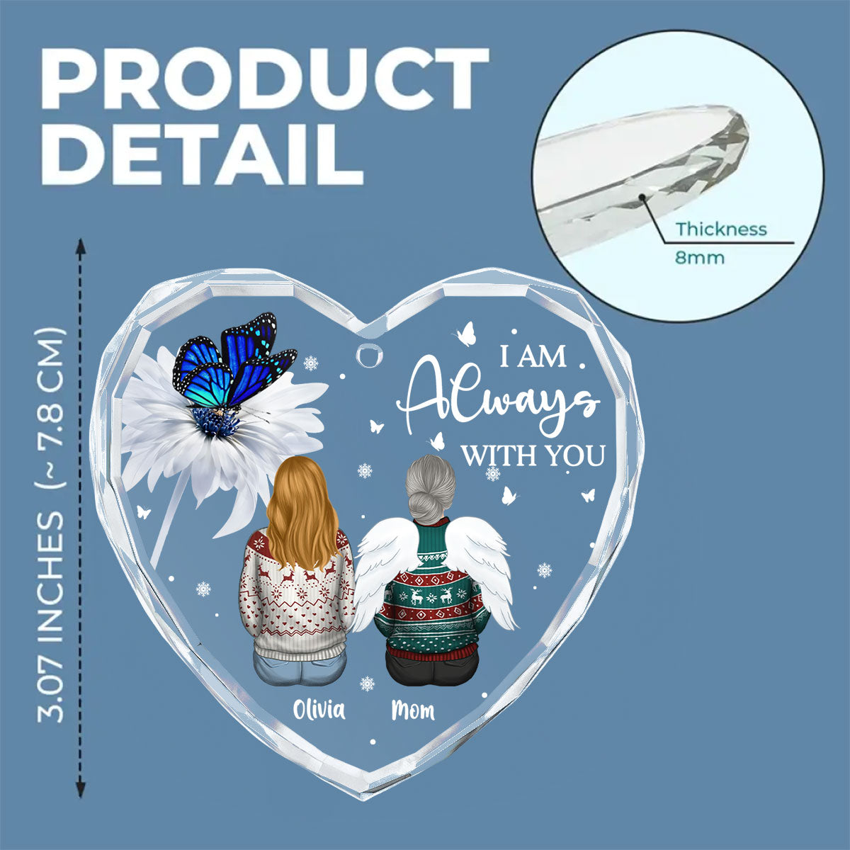 Always With You - Personalized Custom Glass Ornament