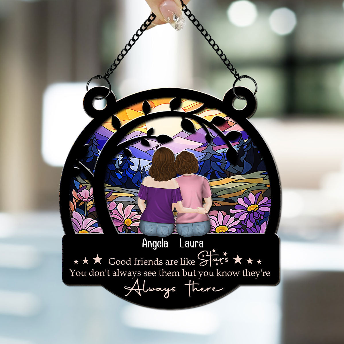Good Friends - Personalized Custom Suncatcher