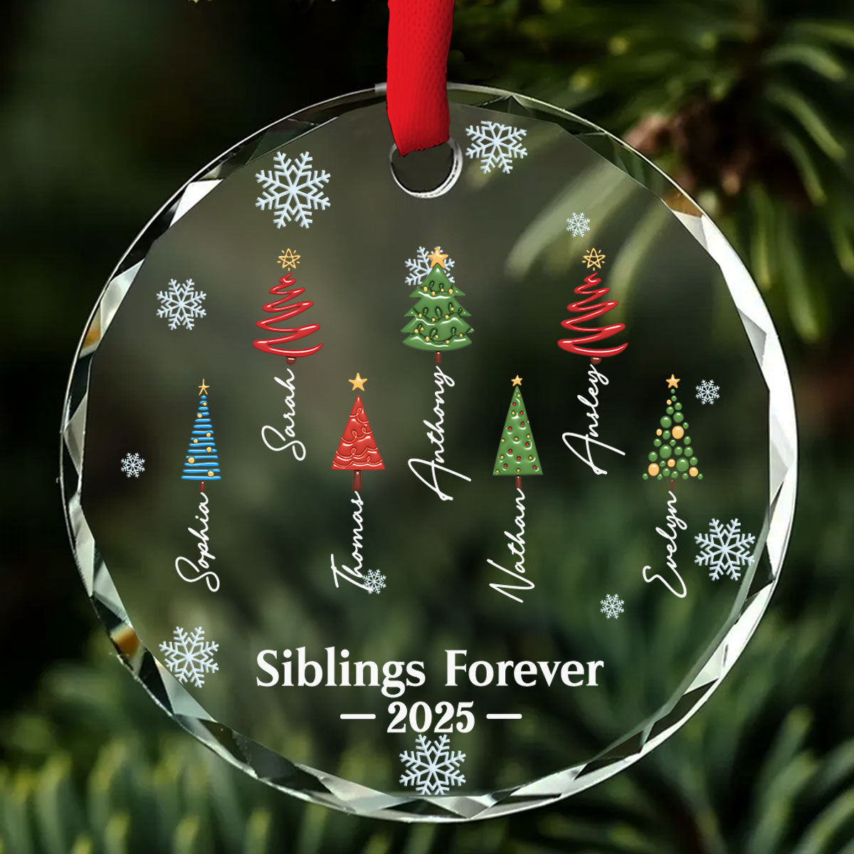Our Relationship Is Forever - Personalized Custom Glass Ornament
