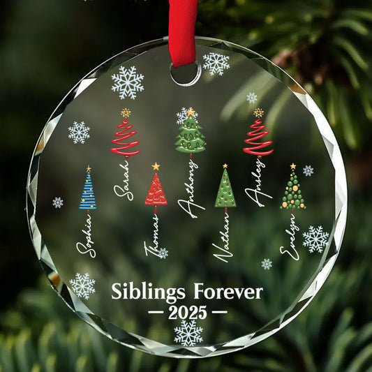 Our Relationship Is Forever - Personalized Custom Glass Ornament