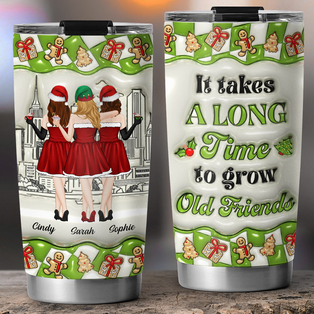Grow Old Friend - Personalized Custom 3D Inflated Effect Tumbler