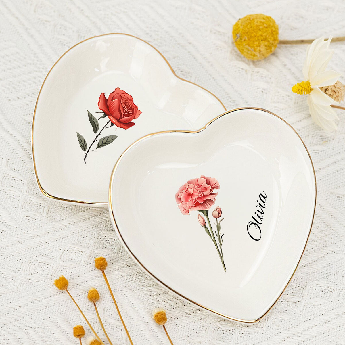 Flowers Are Loves Truest Language - Personalized Custom Jewelry Dish