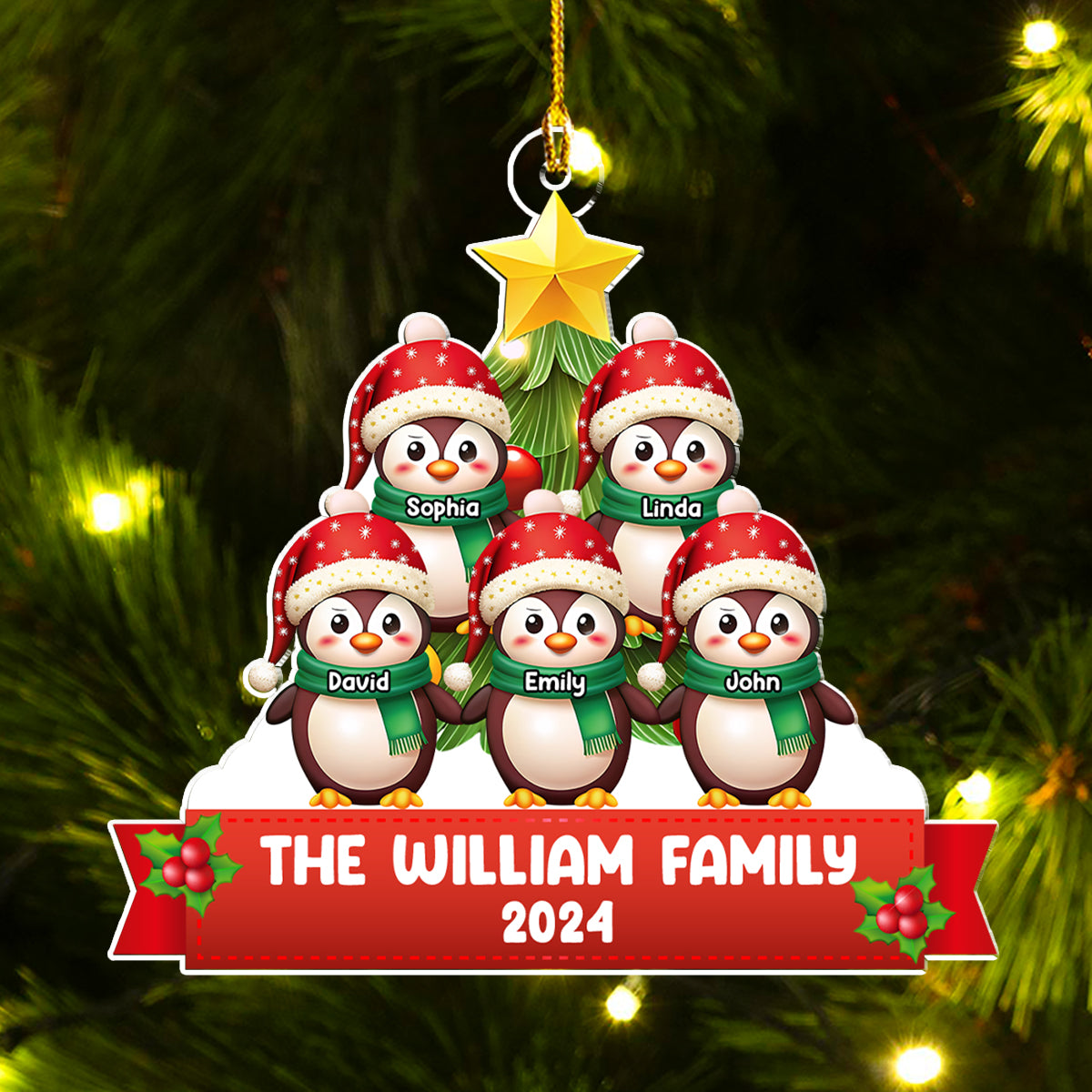 Our Family At Christmas 2024 - Personalized Custom Acrylic Ornament