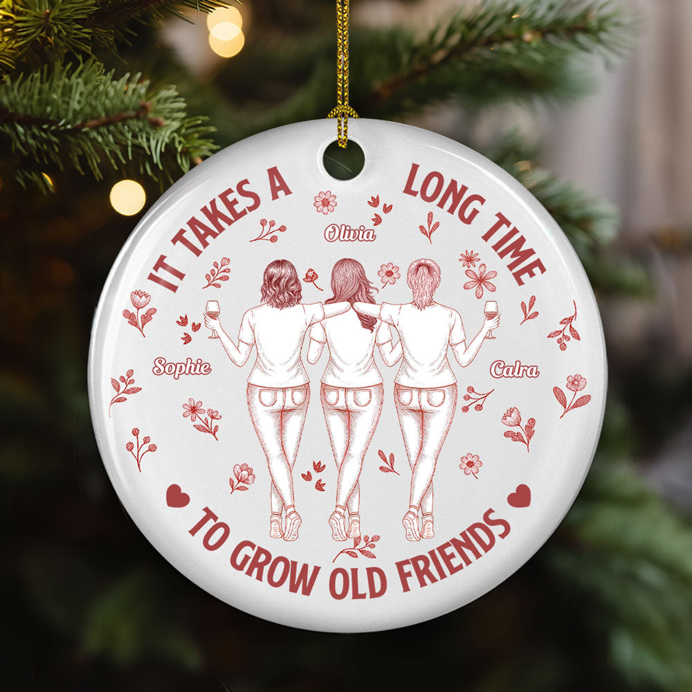 It Takes A Long Time Blue Toile - Personalized Custom Ceramic Ornament