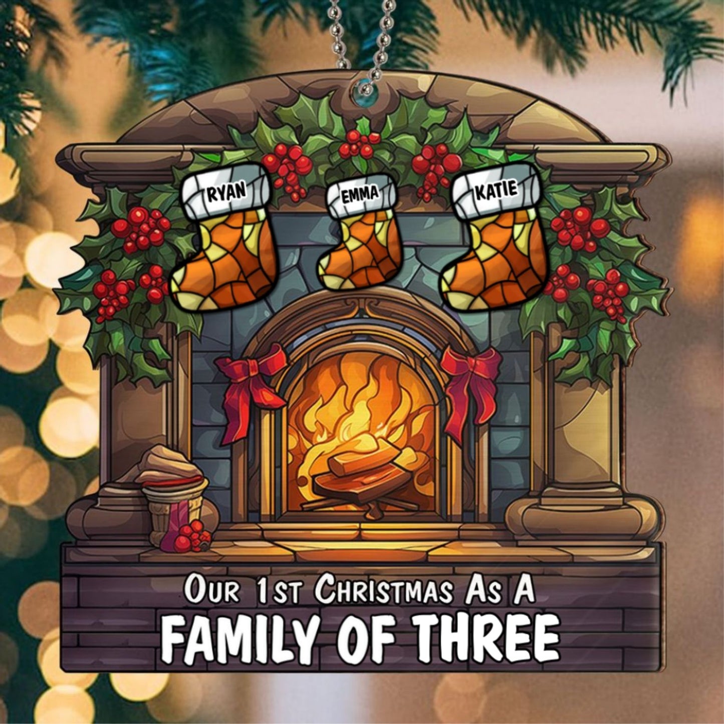 As A Family Of - Personalized Custom Suncatcher Ornament