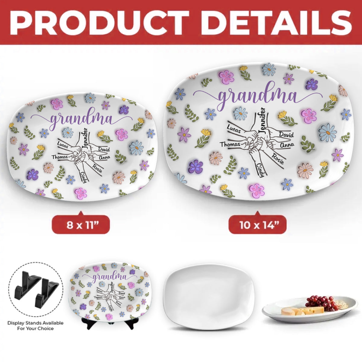 You Hold My Hand And My Heart - Personalized Custom 3D Inflated Effect Platter