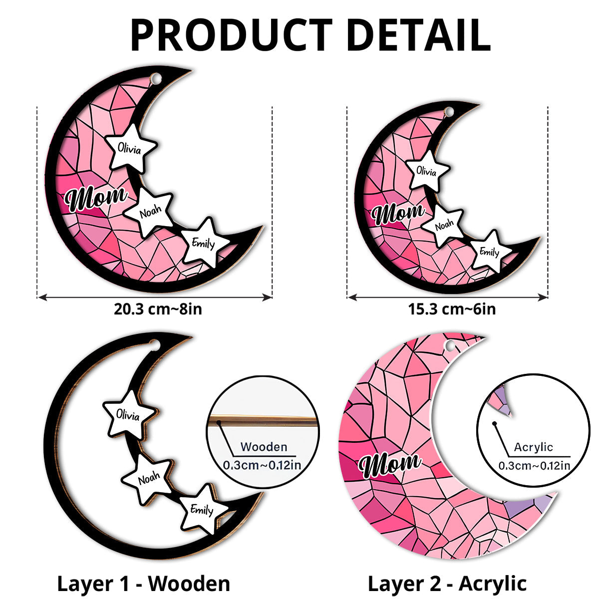 Heart Of Mom - Personalized Custom Suncatcher